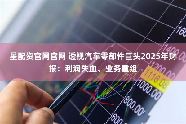 星配资官网官网 透视汽车零部件巨头2025年财报：利润失血、业务重组